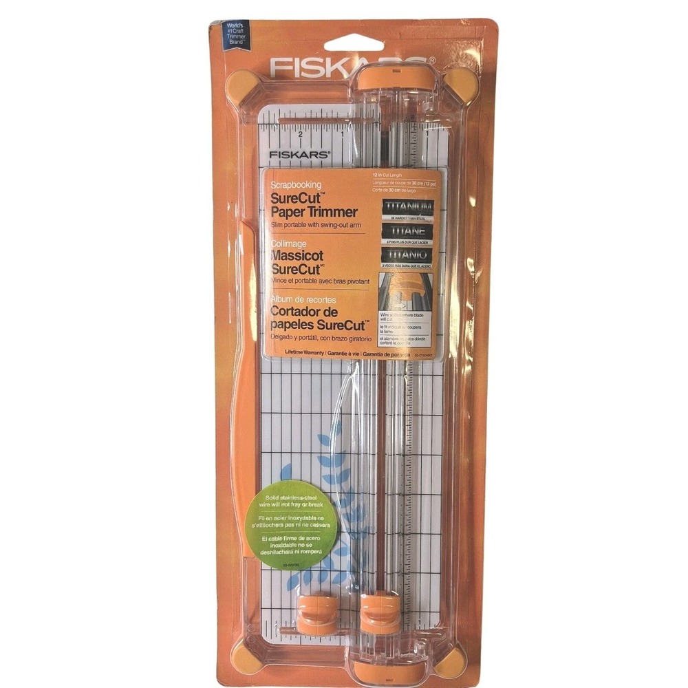 Fiskars Titanium 12" Portable Paper Trimmer Cutter Scrapbook Card Making  NEW